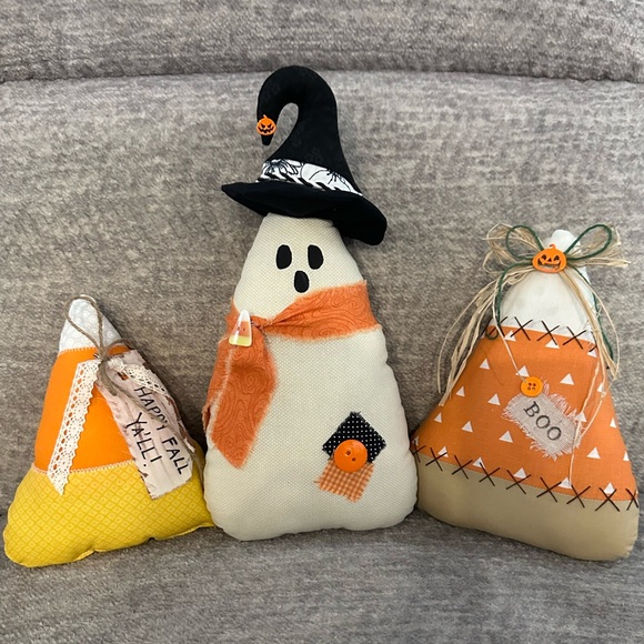Trio of Handmade Halloween Candy Decorative Ghost, Candy Corn,  Patchwork Candy - Picture 11 of 11